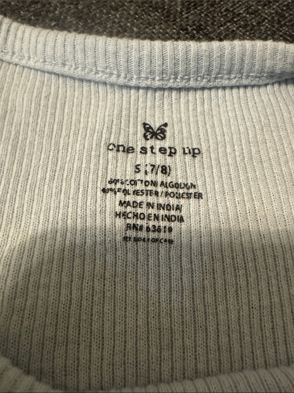 Light Blue Ribbed Short Sleeve Tee - Picture 2 of 3
